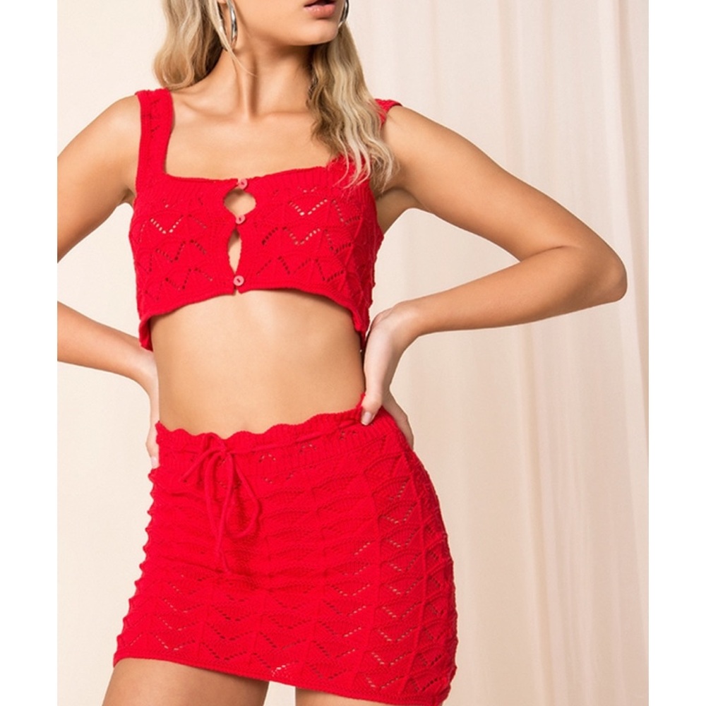 Superdown x Chantel Jeffries Rose Crochet Set